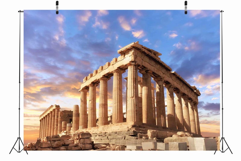 BELECO 7x5ft Fabric Ancient Greek Photography Backdrop Parthenon Temple in Acropolis in Athens Greece Backdrops for Mythology Party Supplies Party Decorations Greece Photo Background Props - Image 3